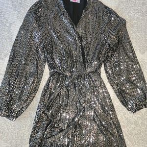 Sequin wrap dress